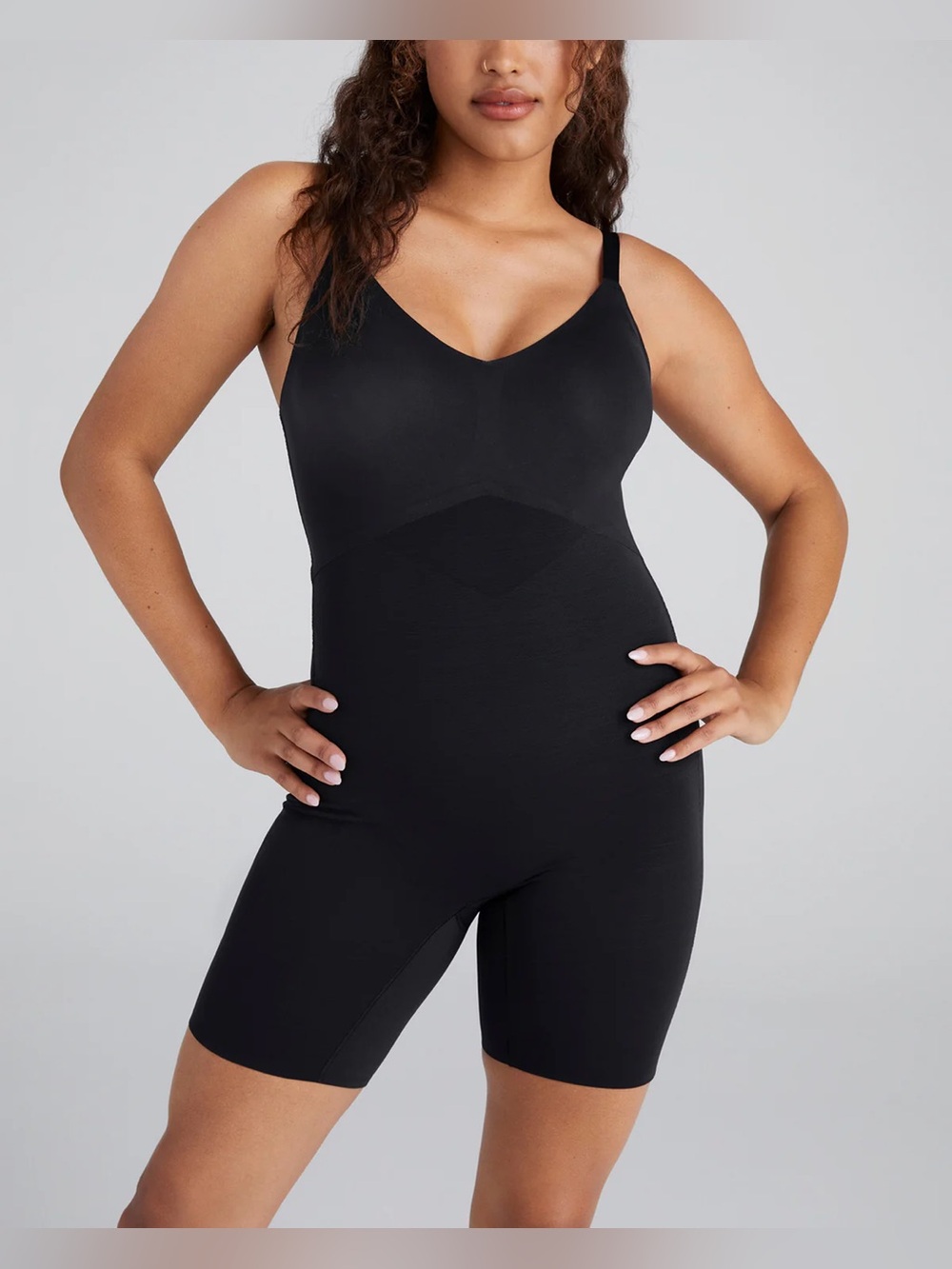 NWT Honeylove Mid-Thigh Bodysuit Classic in Vamp Black